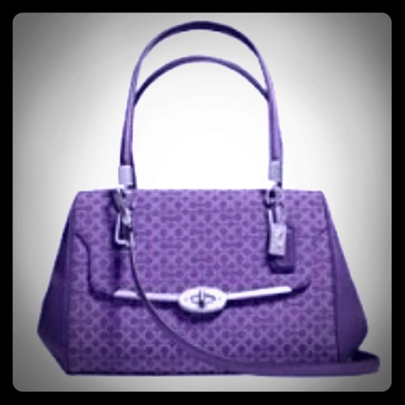 COACH Madison Needlepoint OP Art Madeline Satchel